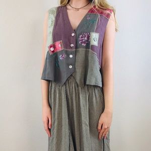 Faith by Celia Forrester Button Up Patch Vest